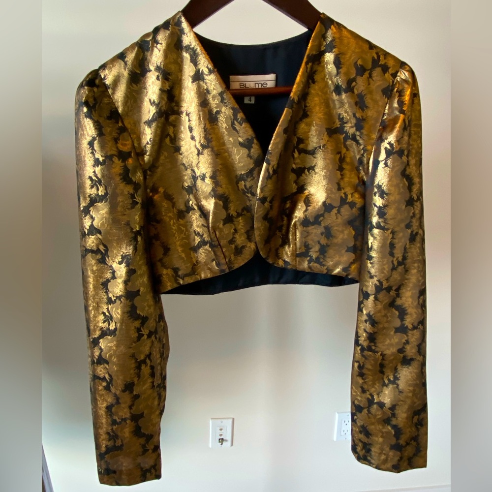 Vintage Blume Black & Gold Cropped Jacket